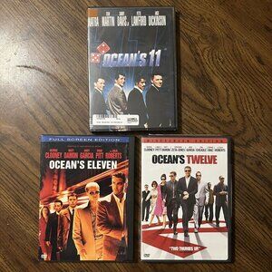 3 DVD Lot Ocean's 11 Sinatra Original Eleven Twelve Clooney Pitt Damon Roberts